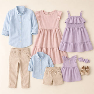 Conjuntos de combinación familiar — colección Mundo Candy Colors, ropa infantil y de bebé